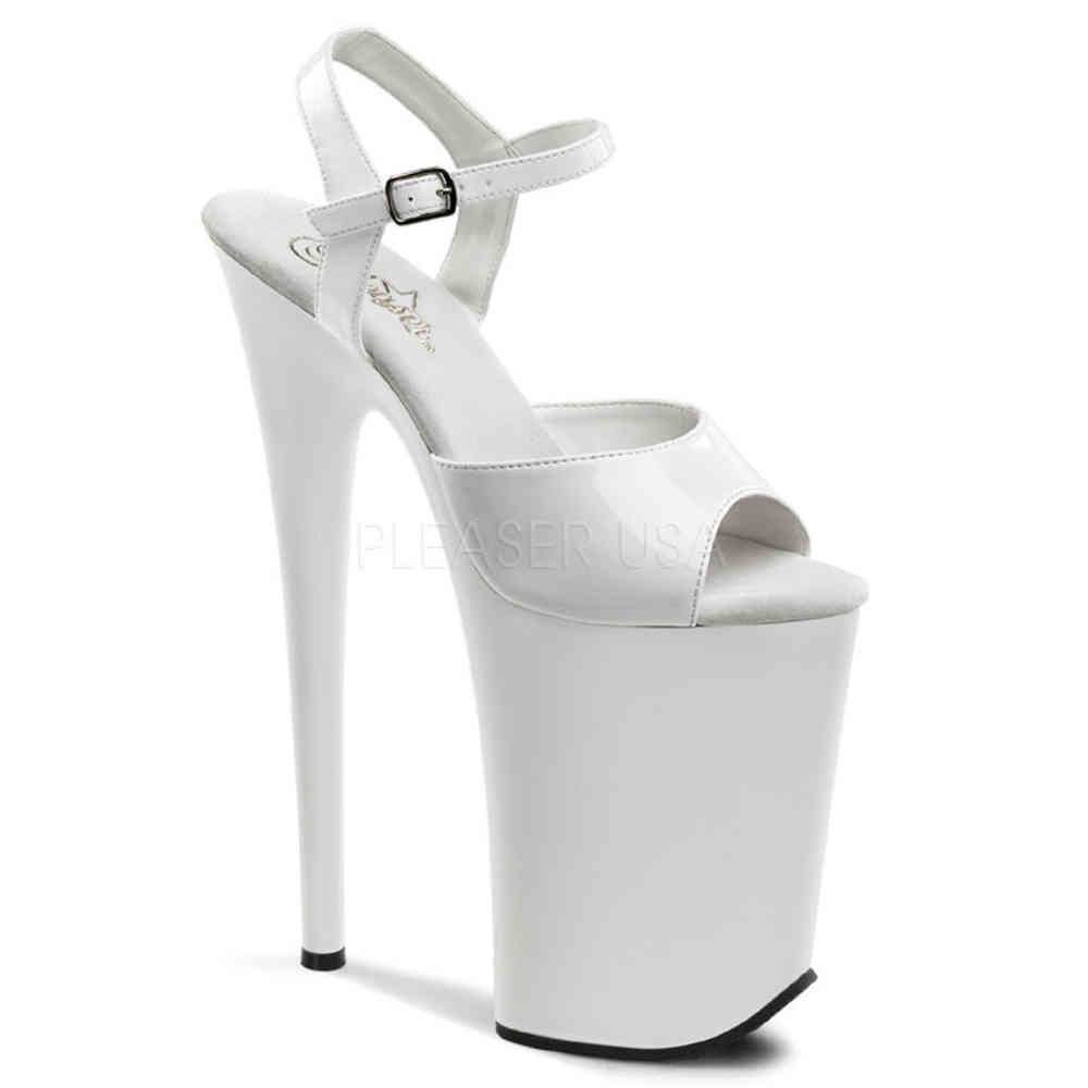 Pleaser - INFINITY909 Sandale à bride à la cheville, Pole dance chaussures - Chaussures de pole dance - Blanc Product image